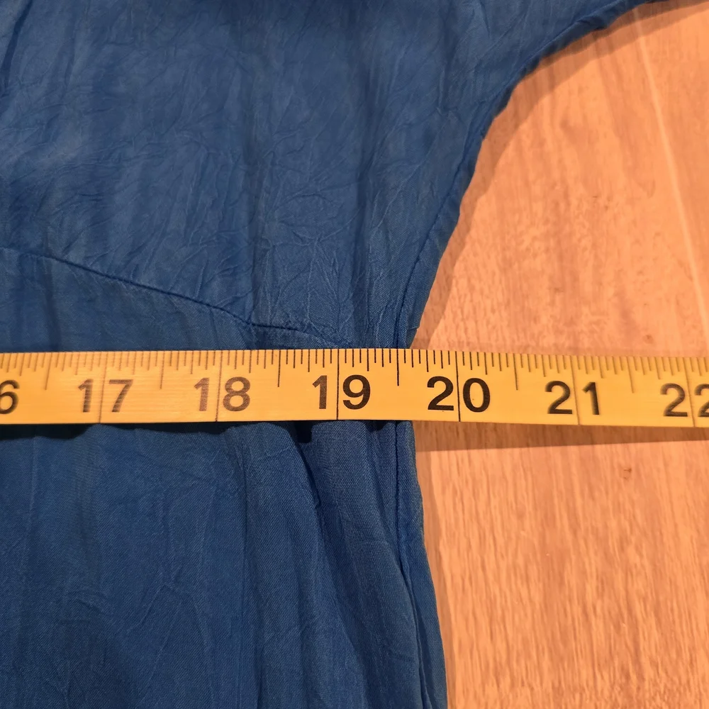 Johnny Was Vanessa Georgette Embroidered Flowy Tunic Top Blue Women's Sz Medium. - Picture 11 of 12